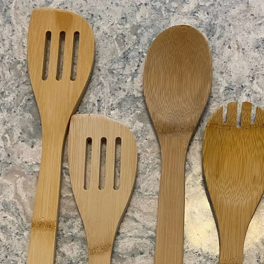 Set of Bamboo Cooking Utensils